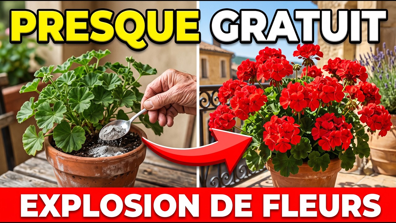 Versez CECI sur vos GÉRANIUMS — une explosion de fleurs presque gratuite