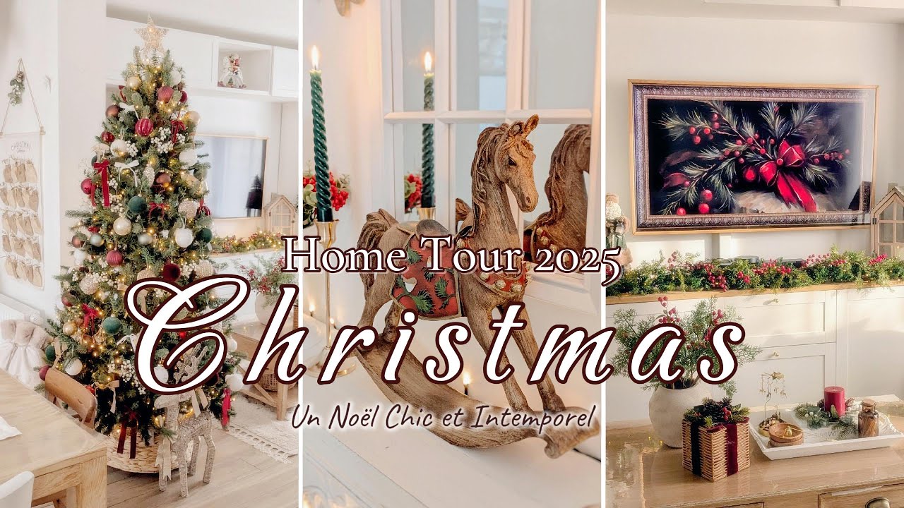 Décoration Noël 2025 Cottage ✨ l Home Tour Rouge vin & Doré | Idées Déco Magiques 🎄l