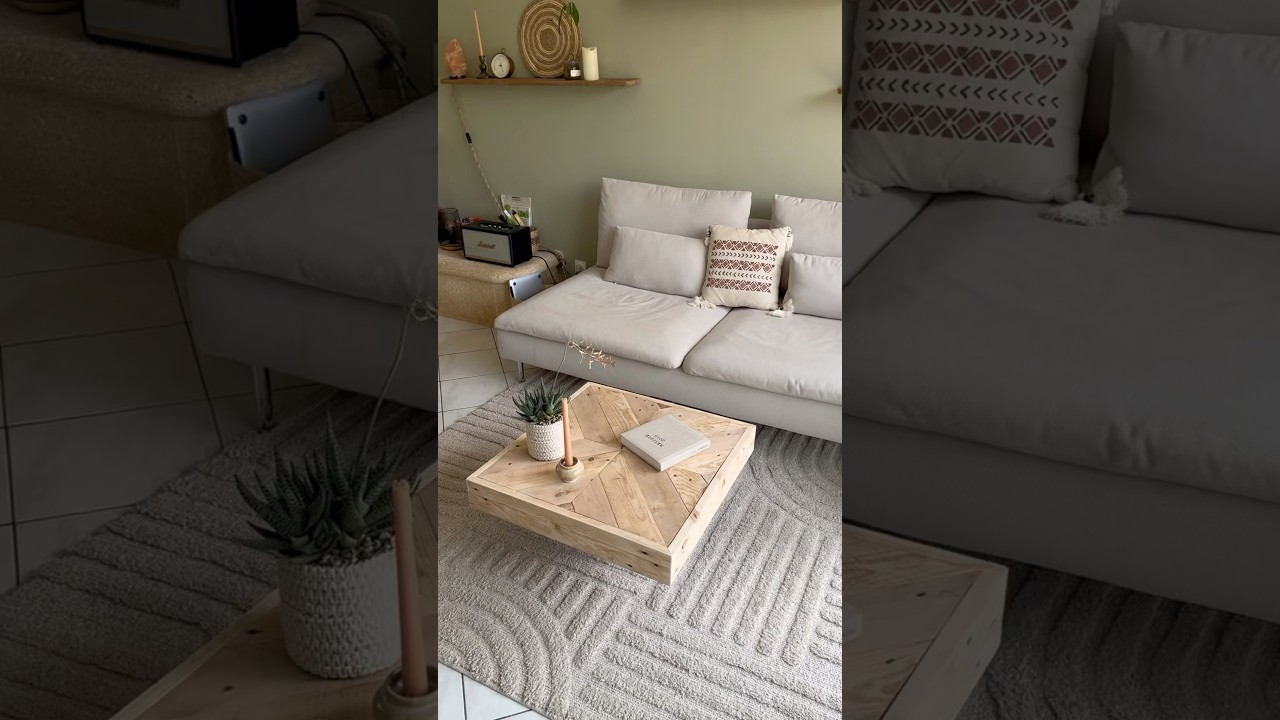 Construction table basse à chevrons en bois de palette ✨