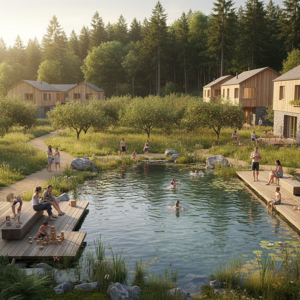 découvrez à barbizon sept maisons en bois conçues pour s'intégrer harmonieusement dans leur environnement naturel, alliant confort et respect de la nature.