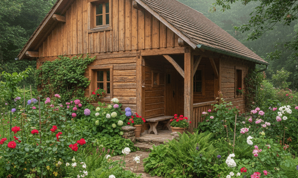 découvrez à caen une charmante maison en bois, parfaitement nichée au cœur d'un jardin verdoyant, idéale pour une vie paisible et proche de la nature.