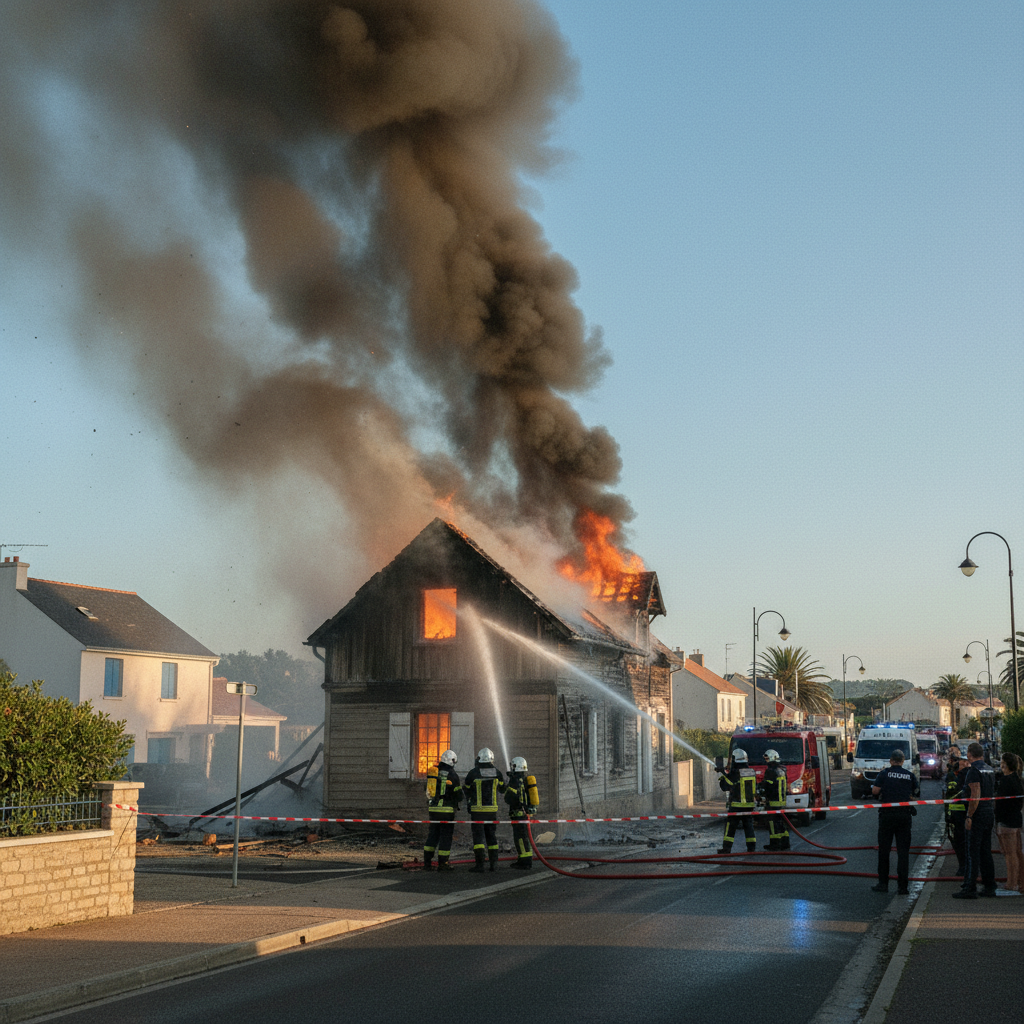 incendie majeur à tarnos dans les landes : une maison en bois entièrement détruite par les flammes. retour sur les circonstances et l'intervention des secours.