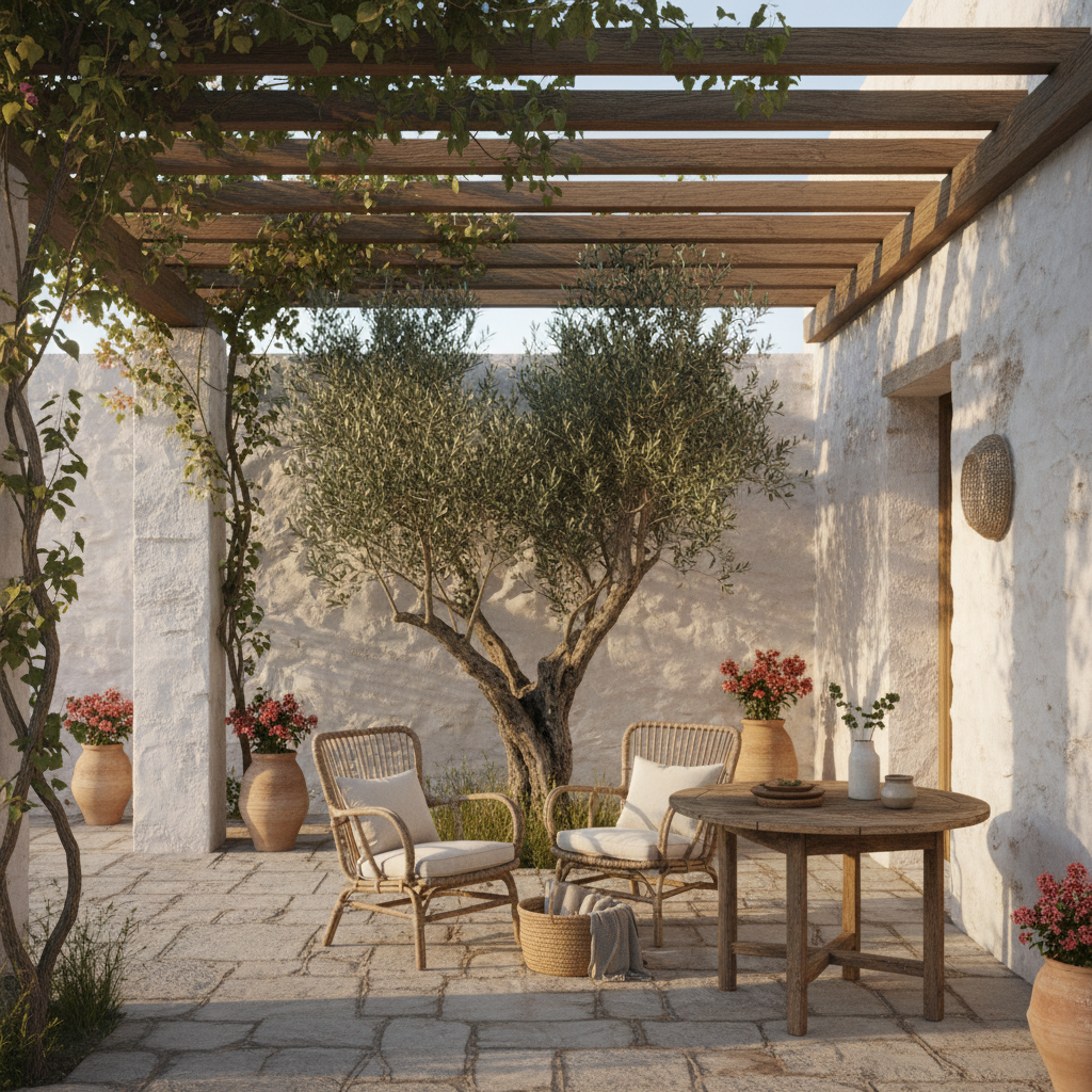 découvrez une demeure au charme méditerranéen où la chaleur du bois et la beauté des matériaux naturels se rencontrent pour créer un espace de vie élégant et accueillant.