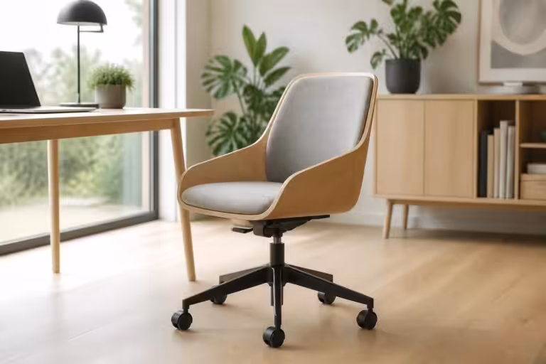 découvrez notre chaise de bureau scandinave à roulettes alliant style épuré et confort optimal, parfaite pour un espace de travail moderne et ergonomique.