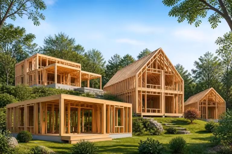 découvrez nos modèles de maisons à ossature bois sur mesure, alliant design personnalisé et performance écologique pour un habitat unique et durable.